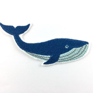 Whale patch iron-on applique