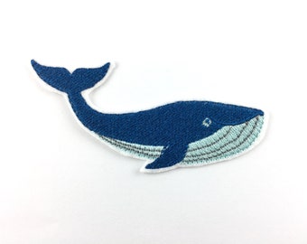 Whale patch iron-on applique