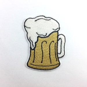Beer mug patch iron-on application