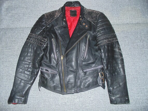 German vintage biker motorcycle leather jacket '70