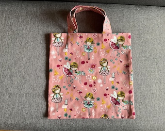 Unique children's bag for "toddler" size 23 x 24 cm fabric bag toy bag cotton bag