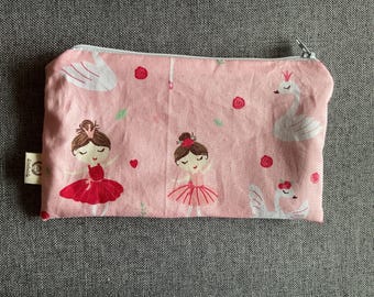 Single item: small pouch 19 x 11 cm, pencil case, small pouch for odds and ends, flat pencil case