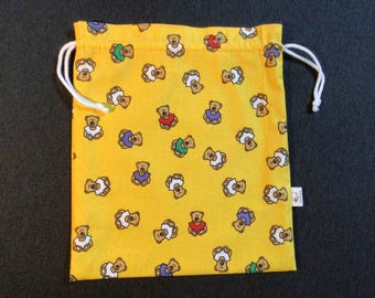 Project bag, game pieces 27 x 24 cm, single piece, puzzle bag, double-layered laundry bag, gift bag, fabric bag, fabric pouch