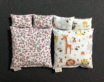 Mini bed linen, double bed, miniature dollhouse made to measure, doll's kitchen