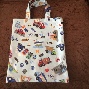 Children's bag 30 x 27 "Cars" friends book bag daycare bag fabric bag cotton bag toy bag laundry bag kindergarten