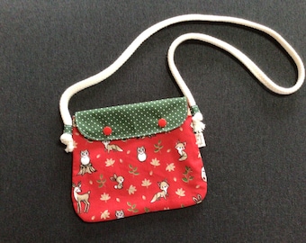 Shoulder bag, unique item, girl's bag, fabric bag, toy bag, cotton bag