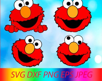 Download Art Collectibles Clip Art Svg Elmo Collection Vector Layered Cut File Silhouette Cameo Cricut Design Template Stencil Vinyl Decal Tshirt Heat Transfer Iron On