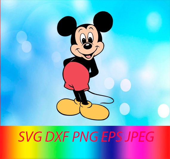 Download Clip Art Art Collectibles Svg Mickey Mouse Vector Layered Cut File Silhouette Cameo Cricut Design Template Stencil Vinyl Decal Tshirt Heat Transfer Iron On