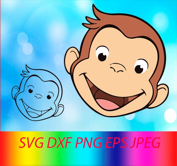 Svg Curious George Face Vector Layered Cut File Silhouette Etsy
