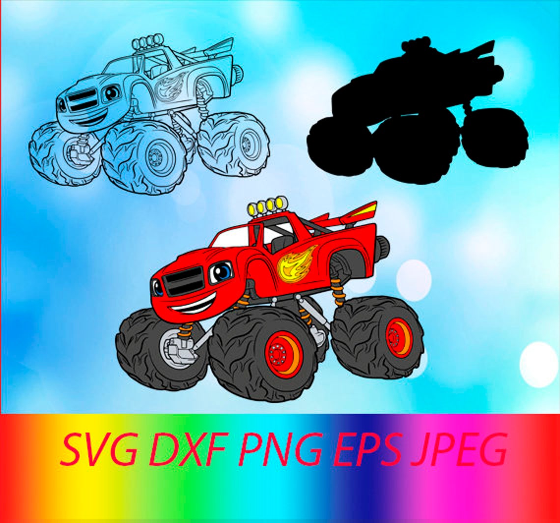 Blaze And The Monster Machines Svg Layered Ai Silhouette Studio | The ...