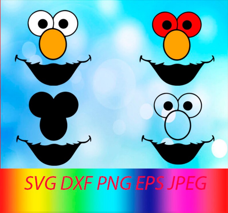 Download Svg Elmo Collection Vector Layered Cut File Silhouette Cameo Cricut Design Template Stencil Vinyl Decal Tshirt Heat Transfer Iron On Clip Art Art Collectibles
