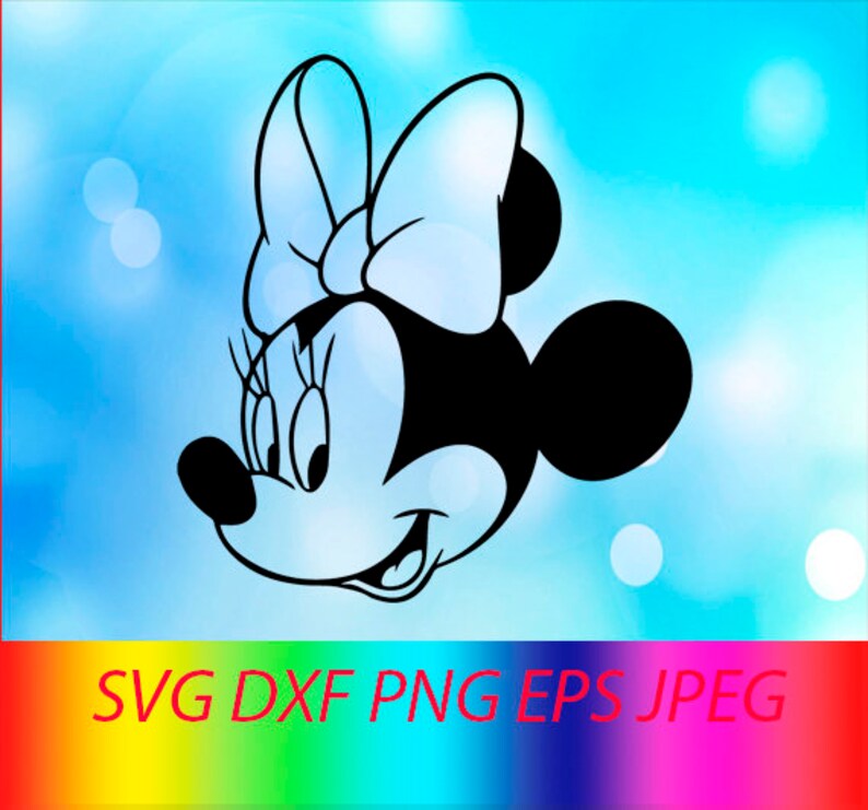 Download Svg Minnie Mouse Face Vector Layered Cut File Silhouette Cameo Etsy