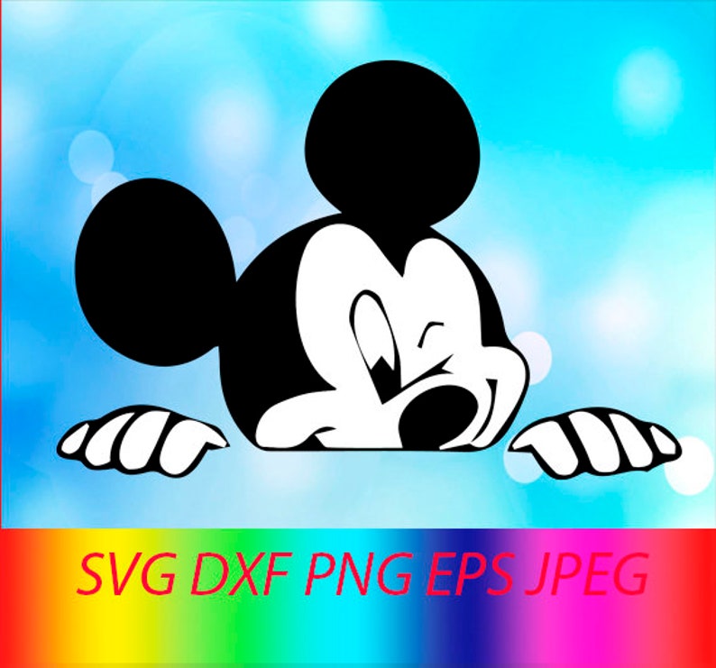 SVG Mickey Mouse Face Vector Layered Cut File Silhouette Cameo Cricut Design Template Stencil Vinyl Decal Tshirt Heat Transfer Iron on