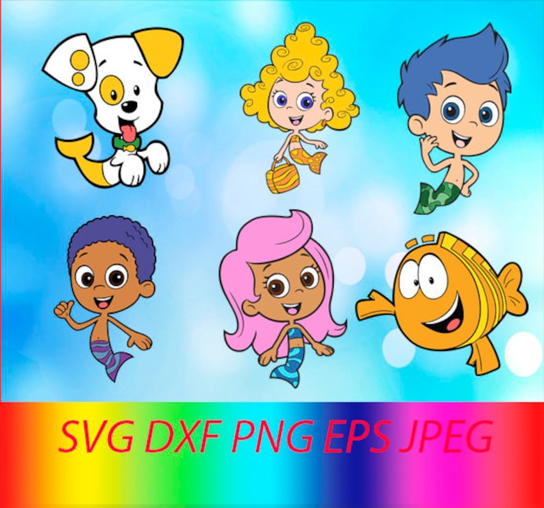 Download SVG Bubble Guppies Collection Vector Layered Cut File | Etsy