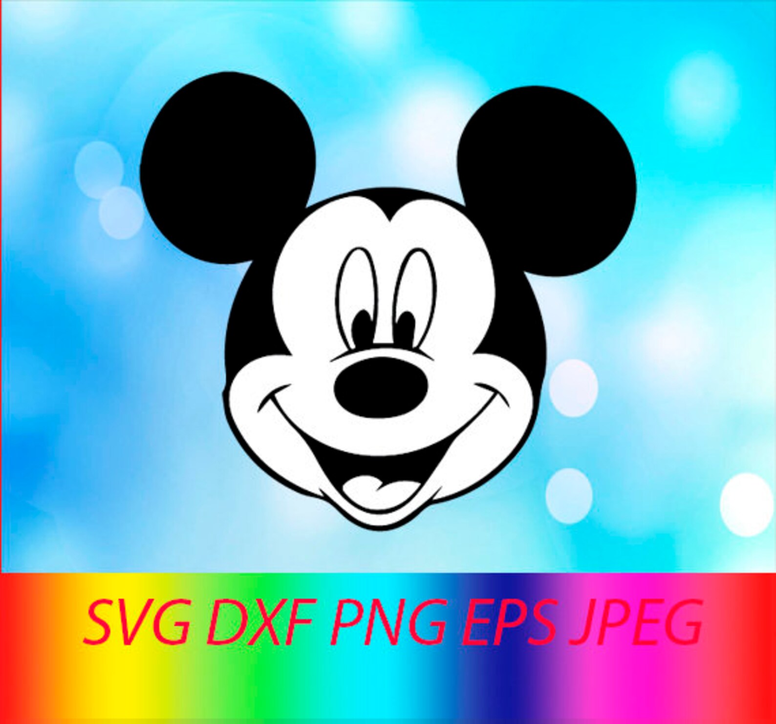 SVG Mickey Mouse Face Vector Layered Cut File Silhouette Cameo | Etsy