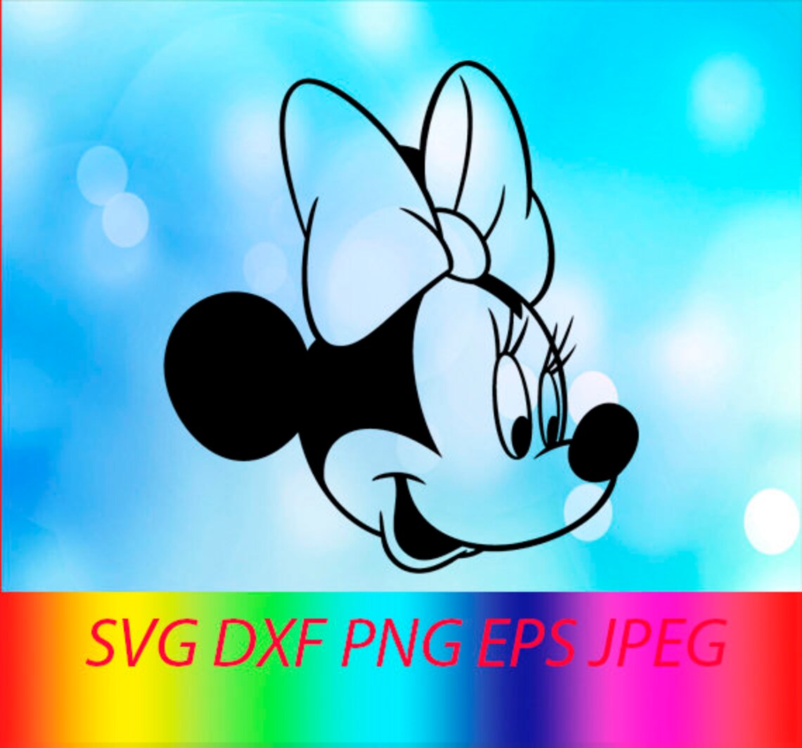 SVG Minnie Mouse Face Vector Layered Cut File Silhouette Cameo | Etsy