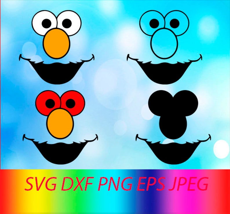 Download Clip Art Svg Elmo Collection Vector Layered Cut File Silhouette Cameo Cricut Design Template Stencil Vinyl Decal Tshirt Heat Transfer Iron On Art Collectibles