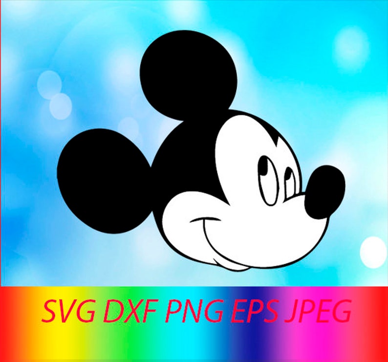 Download Clip Art Art Collectibles Svg Mickey Mouse Face Vector Layered Cut File Silhouette Cameo Cricut Design Template Stencil Vinyl Decal Tshirt Heat Transfer Iron On