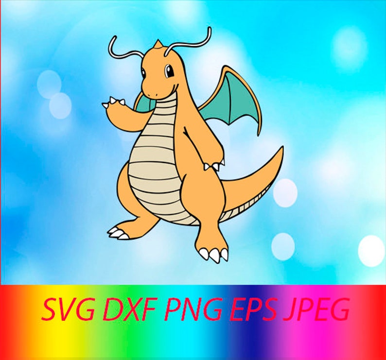 Download SVG Dragonite pokemon Vector Layered Cut File Silhouette ...