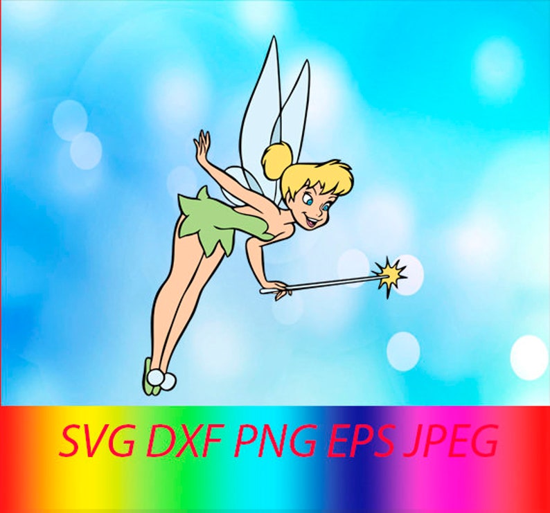Download Clip Art Svg Tinkerbell Vector Layered Cut File Silhouette Cameo Cricut Design Template Stencil Vinyl Decal Tshirt Heat Transfer Iron On Art Collectibles