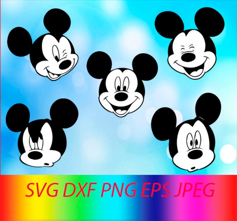 Download SVG Mickey Mouse Face Vector Layered Cut File Silhouette ...