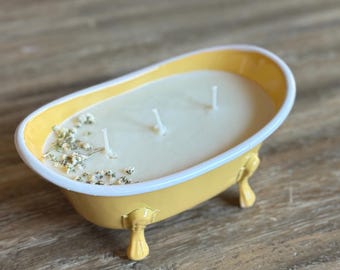 yellow bathtub candle