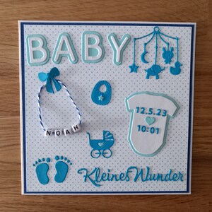 Karte zur Geburt Baby Mädchen Junge Boy Girl Name Datum Uhrzeit