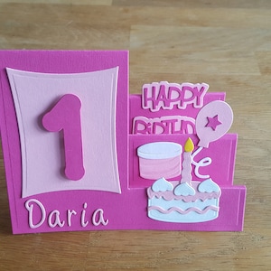 Karte Baby 1. Geburtstag Aufsteller Junge Mädchen