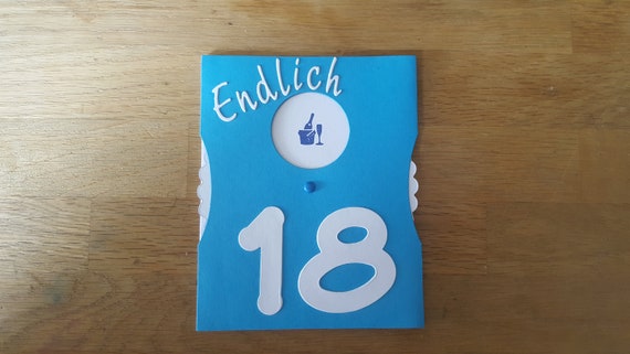 Karte 18. Geburtstag Name Parkscheibe Auto Zahl -  Schweiz