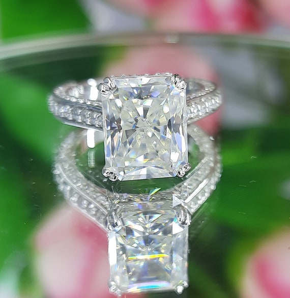 Women 18K White Gold Filled Lab Diamond 5.0 ct Promise Eternity Wedding Ring Women 18K White Gold Filled Lab Diamond 5.0 ct Promise Eternity Wedding Ring
