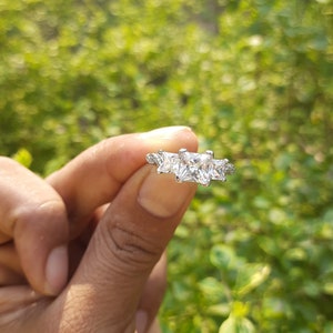 3.50Ct Princess Cut Moissanite Engagement Ring Solitaire Wedding Ring Twisted Shank Ring Anniversary Gift Women Promise Ring 14k White Gold