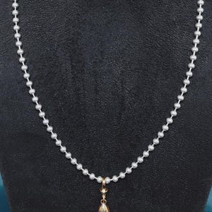 2.0Ct Collet Set Georgian Cut Down Button Back Pear Moissanite Pendant, Blackened Gold, Detachable Clasp Pendant, Ball n Chain Necklace