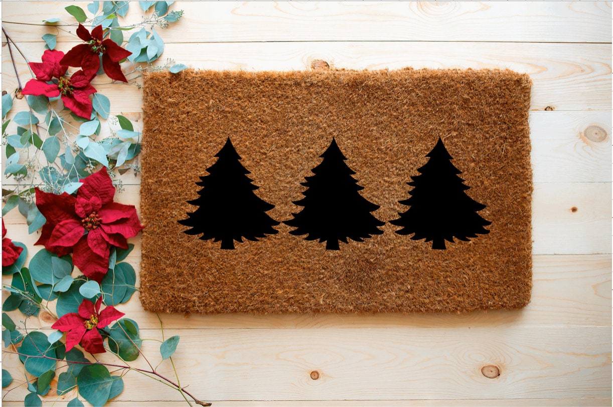 Christmas Tree Doormat Christmas Door Mat Holiday Doormat Etsy
