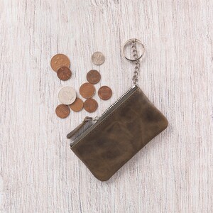 Creditcardportemonnee - Visitekaartjeshouder - Leren muntzakje - Sleutelhanger - Gepersonaliseerde portemonnee - Leren Portemonnee - Aangepast cadeau / TAN