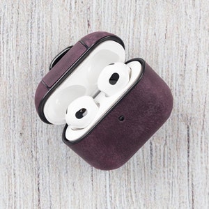 AirPods 3 Headphone Leather Case, Full Grain Leather AirPods 3 Maximum Protective Cover Supports Wireless Charge, Wedding Anniversary Gift