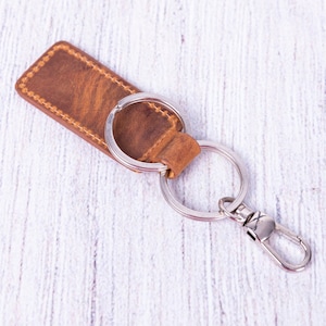 Custom Keychain, Leather Key Chain, Couple Keychain, Full Grain Leather Personalized Keyring, Handmade Keychain, Wedding Gift, Birthday Gift