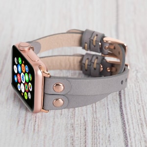 Slim Leather Apple Watch Band, Apple Watch Arm Band, iWatch Leather Strap, Apple Watch Bracelet, Apple Watch Strap, Personalized Gift Band