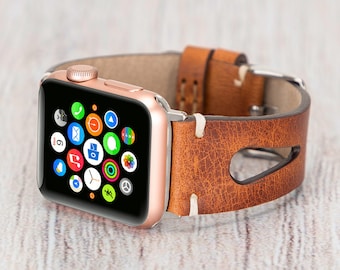Echtes Vollnarbenleder Apple Watch Band, Apple Watch 49mm, 45mm, 41mm, 44mm, 40mm, 42mm, 38mm Armband, iWatch Ultra 2 SE 9 8 7 6 5 4 3 2 1