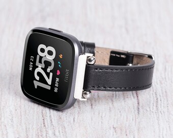 Slim Leather Fitbit Band: Versa, Sense, Lite - Personalized