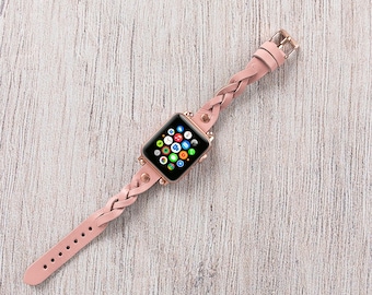 Braided Leather iWatch Band: Full Grain Apple Watch Strap