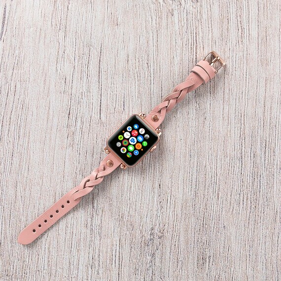 編み込みレザーiWatchバンド:フルグレインレザーのApple Watch 編み込みレザーiWatchバンド:フルグレインレザーのApple Watch