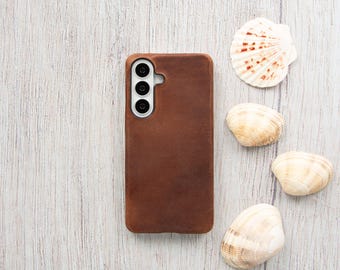 Samsung Galaxy S26 Plus Full Grain Leather Slim Case Wireless Charging Cover