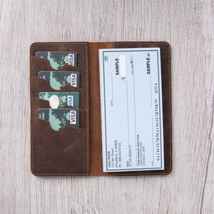 Portemonnee op maat, creditcardhouder volnerf leer, visitekaarthouder, gepersonaliseerd cadeau, ruitjesdoosje, damesportemonnee heren/BRUIN