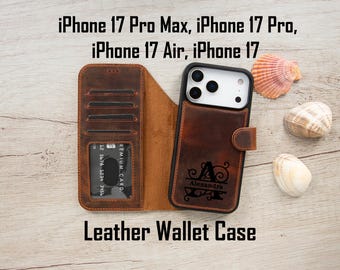 iPhone 17 Pro Case – MagSafe Leather Wallet Cover with Kickstand & RFID Block