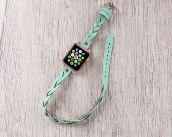 Leather Apple Watch Band: Braided iWatch Bracelet, Customized Gift