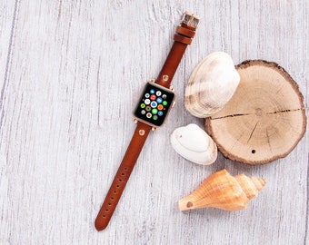Geflochtenes Vollnarbenleder Apple Uhrenarmband: Personalisierter iWatch Riemen