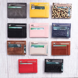 Portefeuille en cuir, Portefeuille homme, Portefeuille femme, Porte-cartes de crédit, Porte-cartes de visite, Portefeuille personnalisé, Porte-monnaie fin en cuir pour cartes, Cadeau