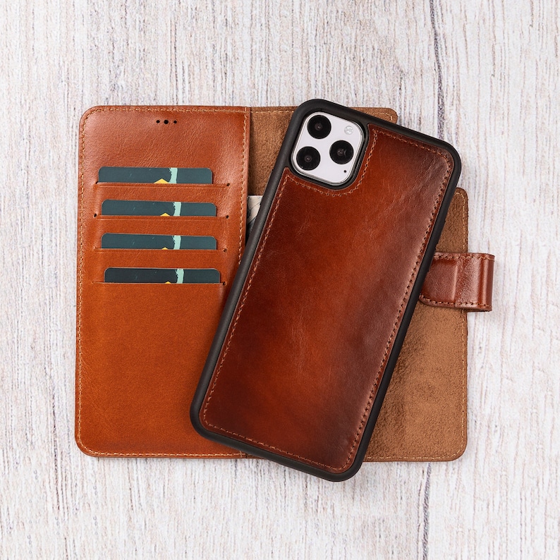 Personalized Best Phone Case for iPhone 11 Pro Max 6.5 iPhone 11 Pro Max Leather Wallet Handmade Bifold Wallet BURNISHED BROWN