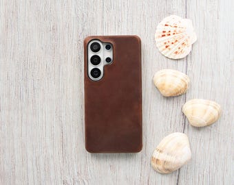 Samsung Galaxy S26 Ultra / Plus / S26 – Full Grain Leather Slim Case (Wireless Charging)