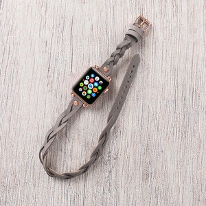 Apple Watch 49mm 46mm 42mm 45mm 41mm 44mm 40mm Leather Double Wrap iWatch Band Apple Arm Band Apple Watch Bracelet Personalized Gift Band